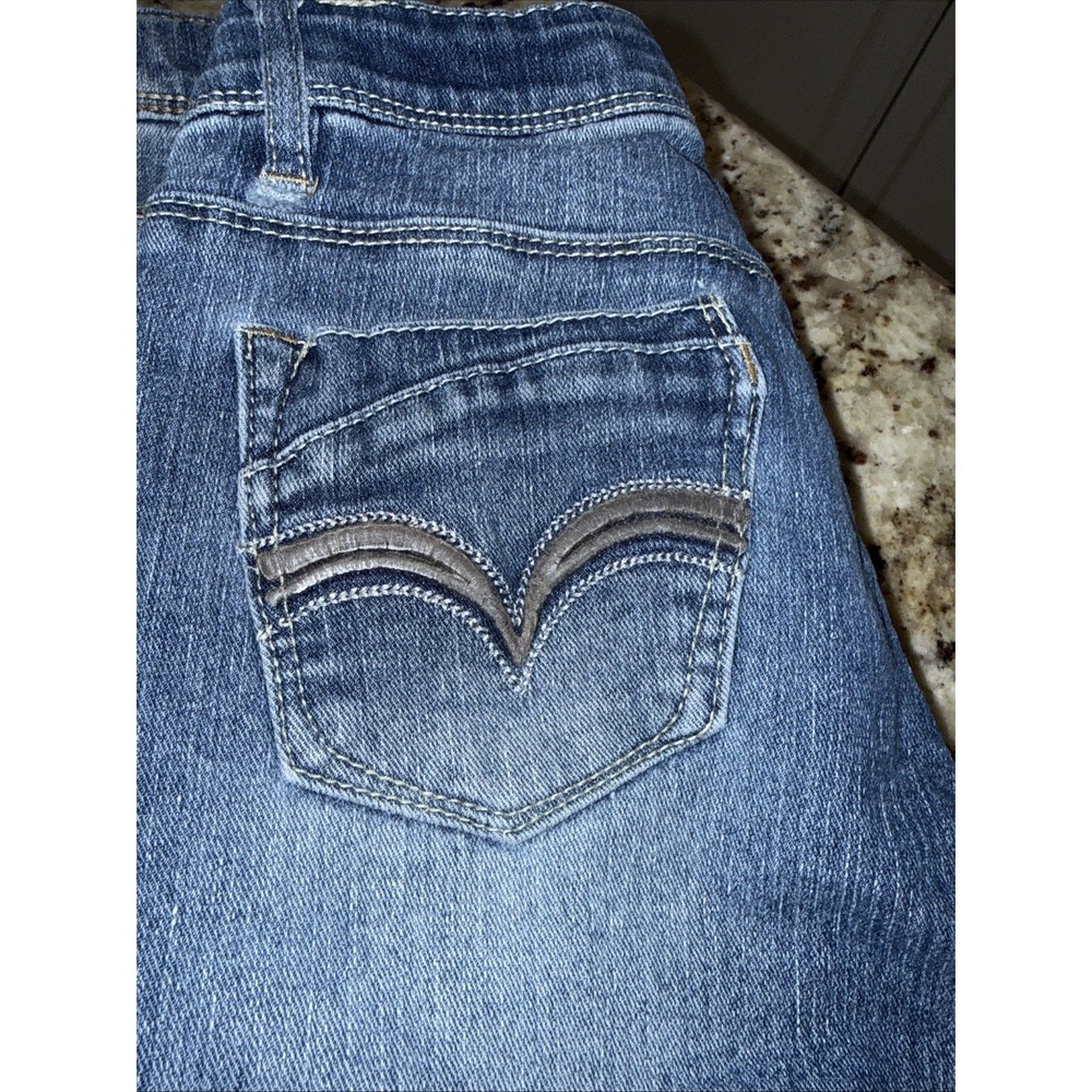 Mudd Jeans, Youth Girls Junior Size 14 Blue, Denim, Pockets, Straight Capri 5173 - Picture 5 of 11
